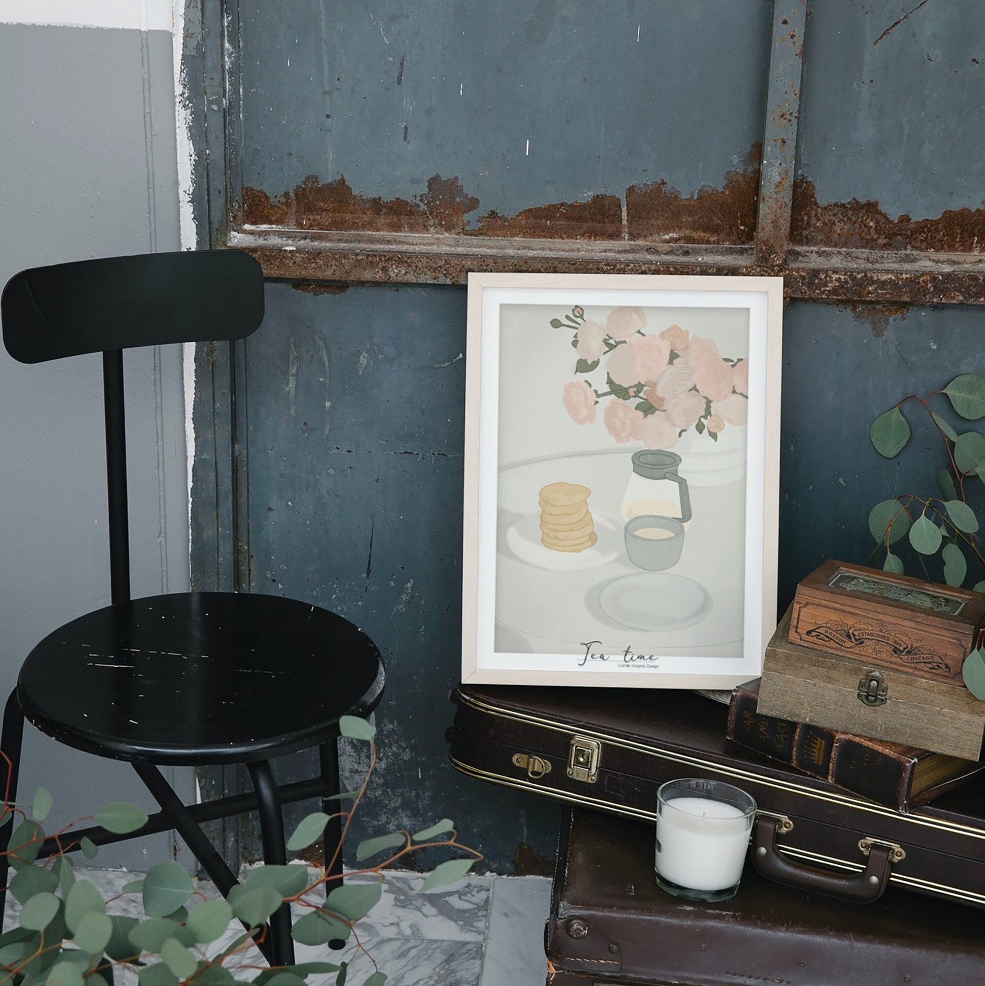 Affiche Illustration Tea Time Décoration Murale