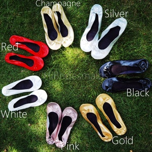 Wedding Foldable Flats, Bridal Ballet Shoes, Bridesmaid Flat, Bulk Wedding Guests Dancing Slippers