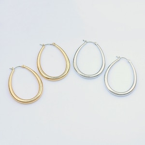 AOMU 2020 Korea Design Oval Gold Metal Earring Wide Circle Hoop Earrings for Women Large Jewelry