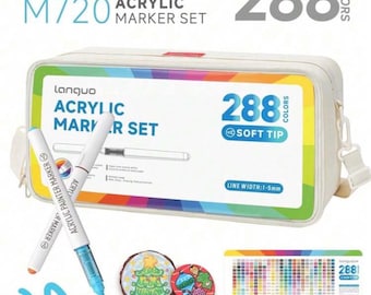Languo acrylic brush tip markers sold individually - 288 colors