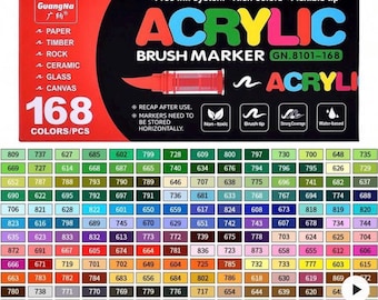Guangna marqueurs acrylique vendus à l'unité - 168 couleurs au choix et couleurs de peau