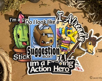 Snarky Sticker Pack | Sassy Sticker | Animal Sticker | Attitude | Multiple Stickers | Laptop Sticker | Water bottle sticker | Waterproof