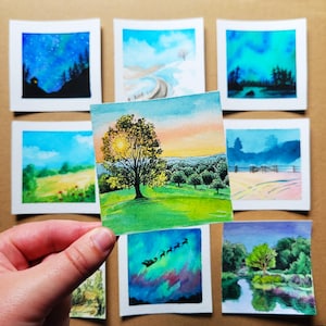Original Mini Watercolor & Gouache Landscape Paintings