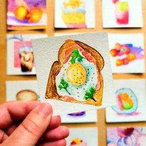 Original Mini Watercolor Food & Still Life Paintings