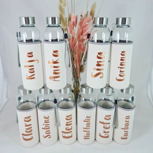 Personalized glass drinking bottle