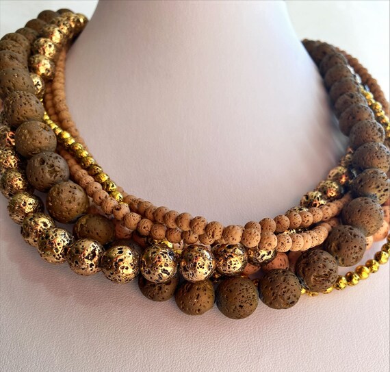 Brown statement necklace discount