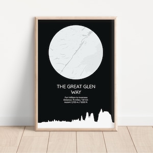 The Great Glen Way Dark Print | Visit Scotland | UK Hiking | Amazing gift for Hikers