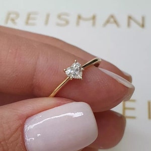 0.80 CT Heart Shaped Moissanite Engagement Ring, 14k Solid Gold Ring For Women, Solitaire Wedding Ring, Valentine Gifts