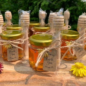 Mini Honey Jars, Custom Honey Favors, Personalized Honey, Honey Jar Tags, Honey Party Favors, Wedding Honey Jars, Thank You Honey Jars