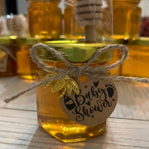 Baby shower, Mini honey jar favors, Honey Jar Wedding Favors, Honey Baby Shower Favors, Bee Theme, bee favors, honey favors, mini honey jars