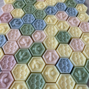 Honey comb mini bee soap favors, baby shower favors, wedding favors, party favors, bee theme