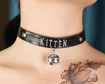 silver leather dog collar