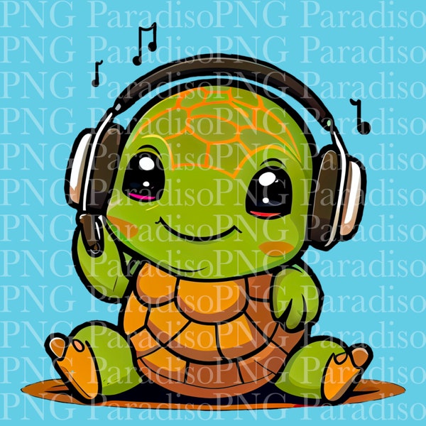 COOL TURTLE PNG, Fun Turtle Png, Cute Turtle Png, Kawaii Turtle Png, Téléchargement numérique,