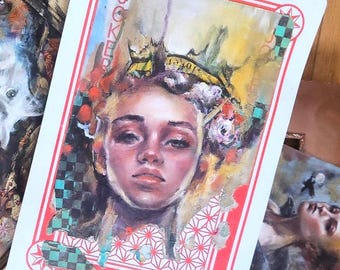 Why So Serious? – Original Mixed Media Painting on XL Playing Card