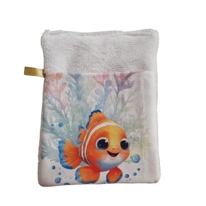 Gant de toilette enfant/gant d'apprentissage poisson