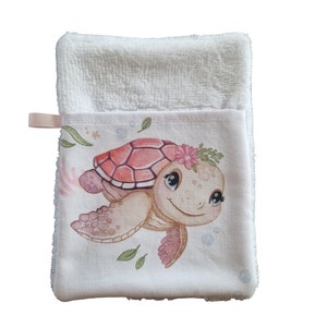 Gant de toilette enfant/gant d'apprentissage tortue