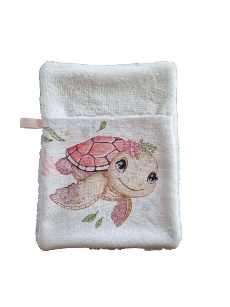 Gant de toilette enfant/gant d'apprentissage tortue