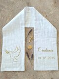 Etole écharpe de baptême en gaze de coton personnalisable en flocage,Personalized Cotton Gauze Baptism Stole Scarf product logo