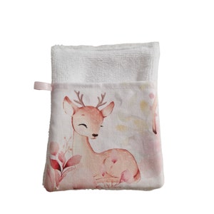 Gant de toilette enfant/gant d'apprentissage biche