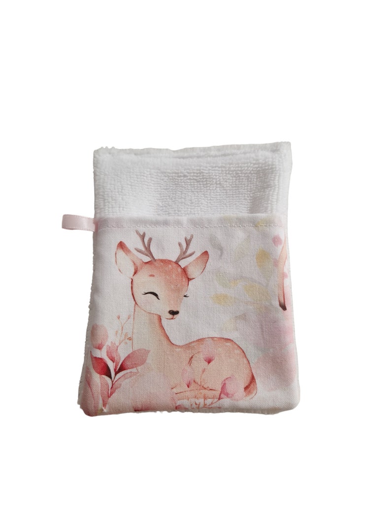 Gant de toilette enfant/gant d'apprentissage biche