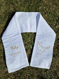 Etole écharpe de baptême en gaze de coton personnalisable en broderie product logo
