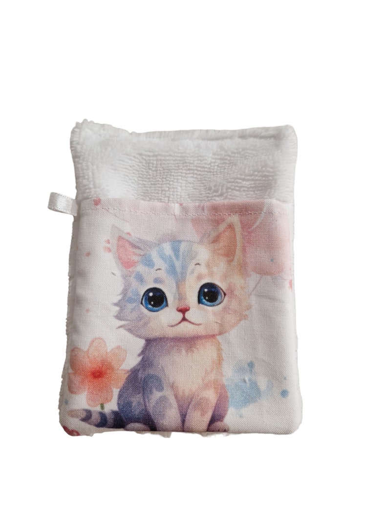 Gant de toilette enfant/gant d'apprentissage chat