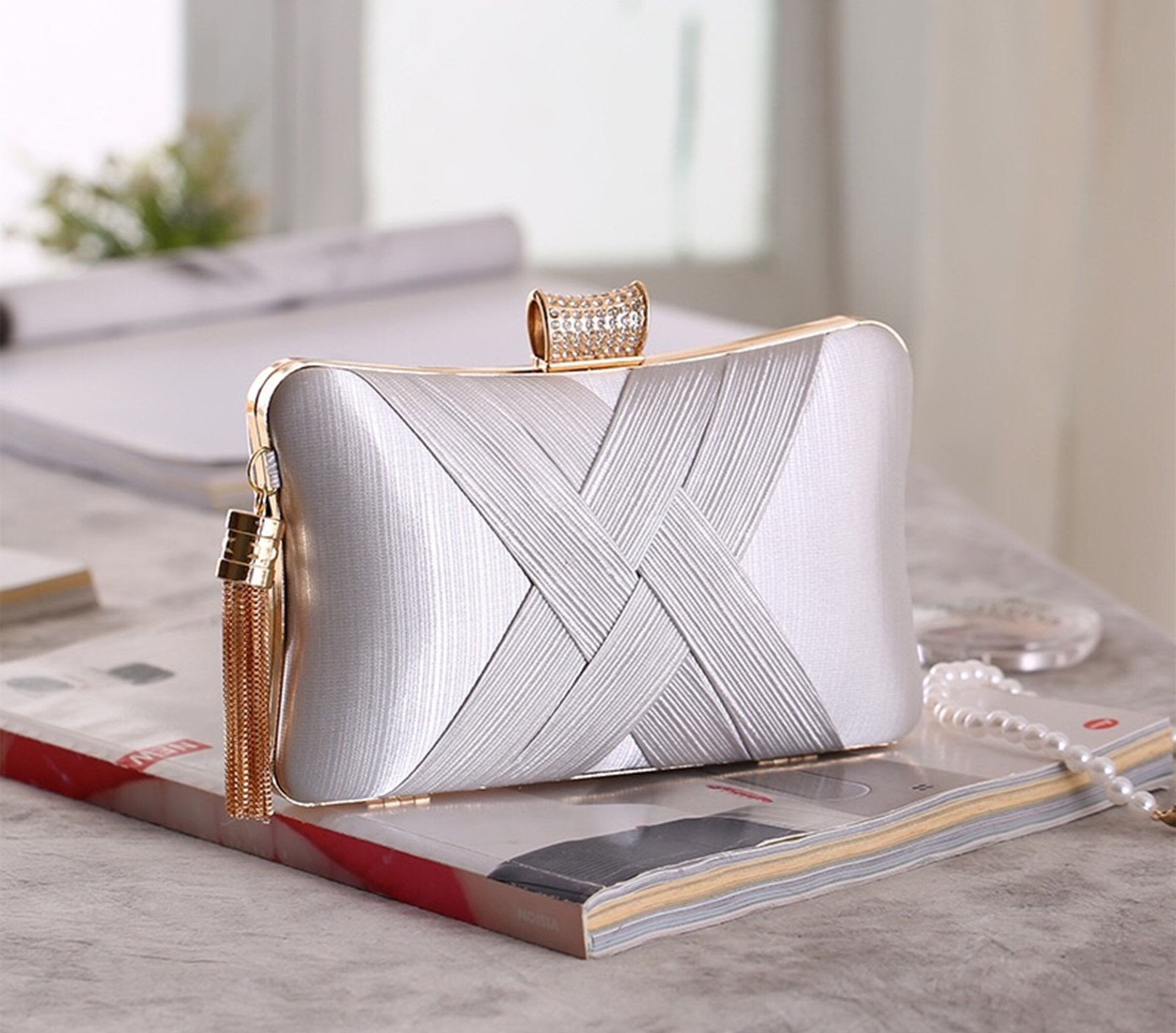 gold evening bag