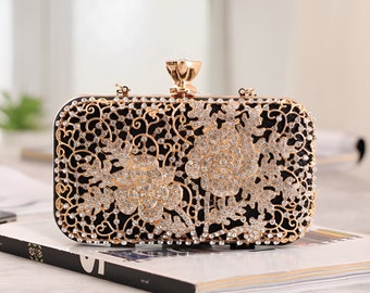 Pochette e borse da sera per matrimonio, borsa da banchetto da donna con diamanti, pochette, borsa d'antiquariato, borsa da sposa, regalo per la migliore amica, regali per la festa della mamma