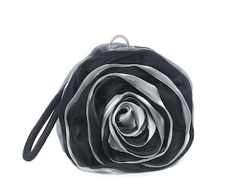 Rose flower Evening bag for women,Floral shape  Banquet bag,Silk Purse,Wedding bag,Bridal bag,Bridesmaid bag,Birthday Gift