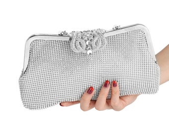 Crown Rhinestone Clutches Evening bag for women,Vintage Dress Evening clutch Purse,Wedding Purse,Bridal bag,Bridesmaid bag gift