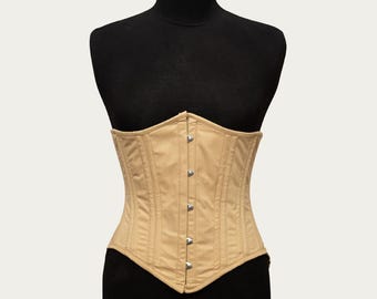 Women's Skin Cotton Corset Double Steel Boned Underbust Waist Trainer Shaper Hourglass Corset