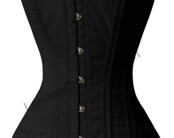 Corset double désossé en acier robuste Corset en coton sergé pour femme sur la poitrine 8137