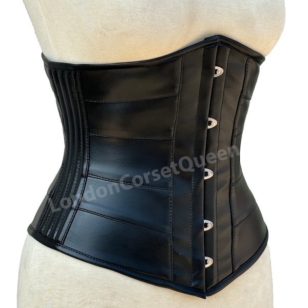 Genuine Leather Corset , Women's Underbust Corset , Shaper Waist Trainer Corset , Heavy Duty Side Steel Boned Corset C7