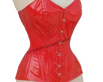 PVC Overbust Corset: Steel Boned Waist Trainer, Clubwear, Cosplay