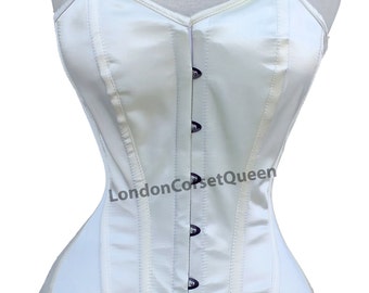 Heavy Duty Womens Waist Trainer Satin Overbust Double Steel Boned Corset