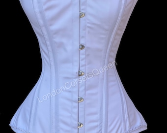 Heavy Duty Double Steel Boned Hourglass Corset Women's Overbust Waist Trainer Cotton Corset