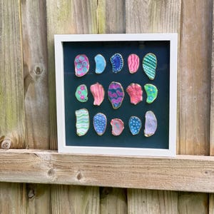 Hand Painted Oyster Shell Wall Art - Coastal Beach Decor - Florida Oysters