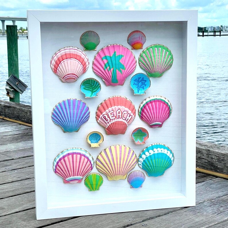 Hand-painted Seashell Wall Art – Coastal Beach Party Decor, Nautical ...