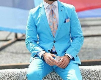 Menista  Suit Classy Two Piece Blue Mens Suit for Wedding, Engagement, Prom, Groom wear and Groomsmen Suits