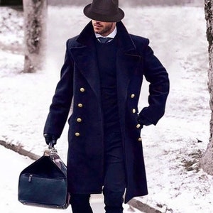 Men's coat knee length sales