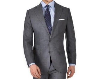 Menista Custom Fit Pure Wool Suit: Grey Two Piece Winter Style