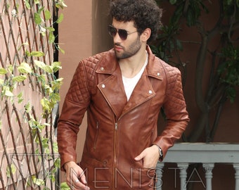 Menista Custom 100% Genuine Lambskin Motorcycle Biker Slim Fit Leather Jacket for Men | Style Customized Leather Jacket | Gift for him