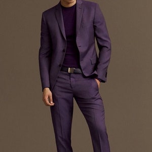 Menista Purple Suit: Elegant Two-Piece Wedding & Prom Suit