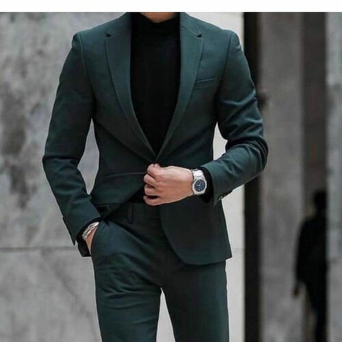 Menista Suit Elegant Slim Fit Two Piece Green Mens Suit for - Etsy