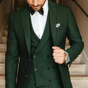 Green Three Piece Suit: Menista Designer Suit for Wedding, Prom