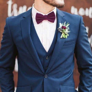 Menista  Suit Trendy Three Piece Blue Mens Suit for Wedding, Engagement, Prom, Groom wear and Groomsmen Suits