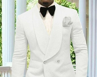 Menista  Suit Premium Slim Fit Two Piece White Tuxedo Mens Suit for Wedding, Engagement, Prom, Groom wear and Groomsmen Suits