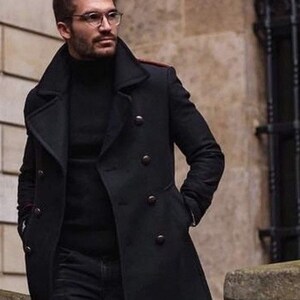 Mens full length wool coat store
