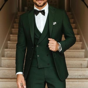Green Three Piece Suit: Menista Designer Suit for Wedding, Prom
