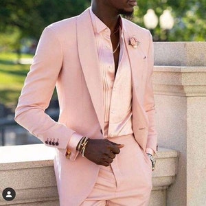 Menista  Suit Elegant Two Piece Peach Mens Suit for Wedding, Engagement, Prom, Groom wear and Groomsmen Suits